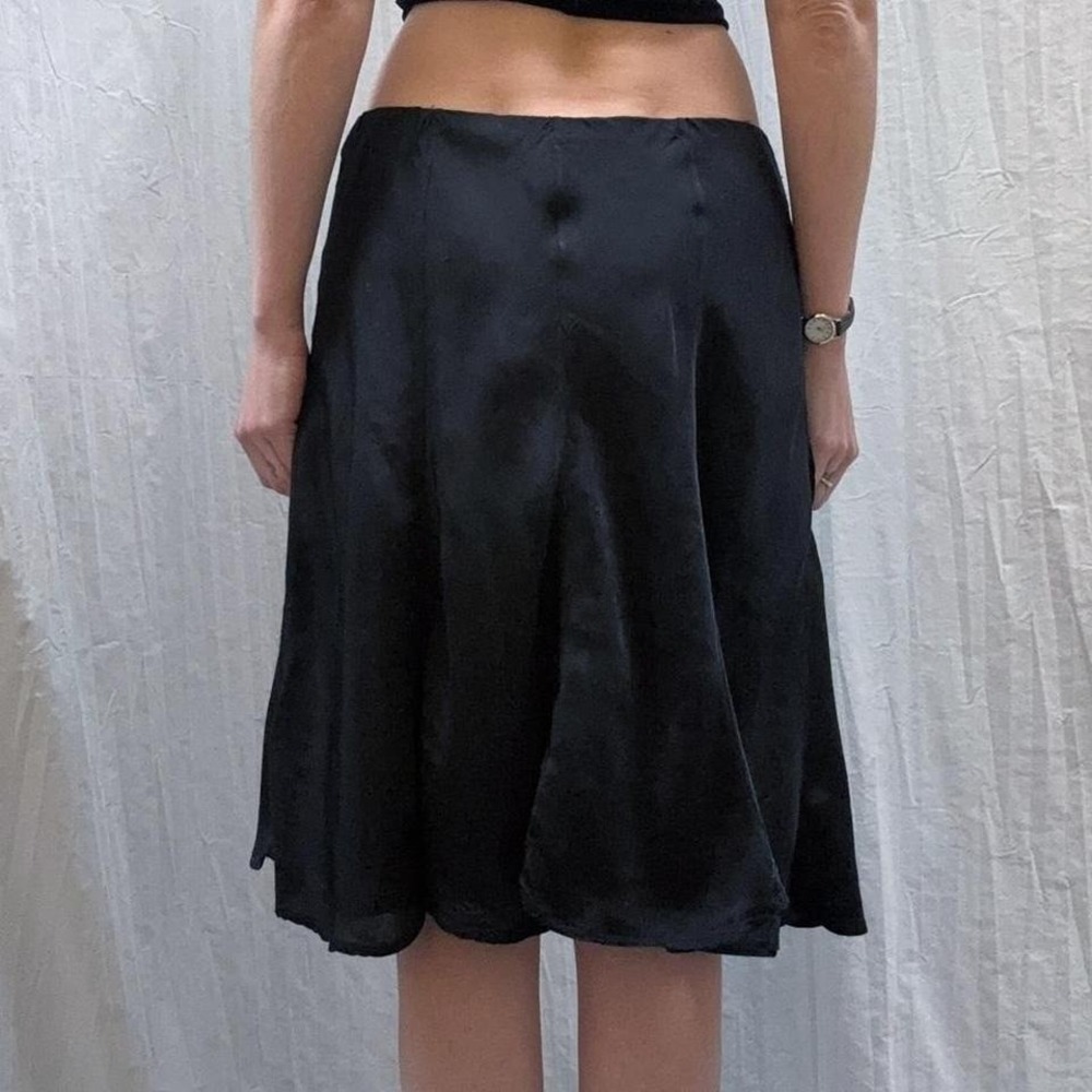Black Satin Skirt Cargo Pockets Scee TwinSet Grunge Emo WhimsyGoth S/M - Picture 3 of 7